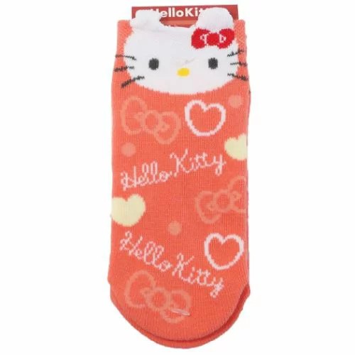 Jay's Planning 三丽鸥联名限定 立体3D耳朵儿童袜子 Hello Kitty 橘红色 13-18cm 1双